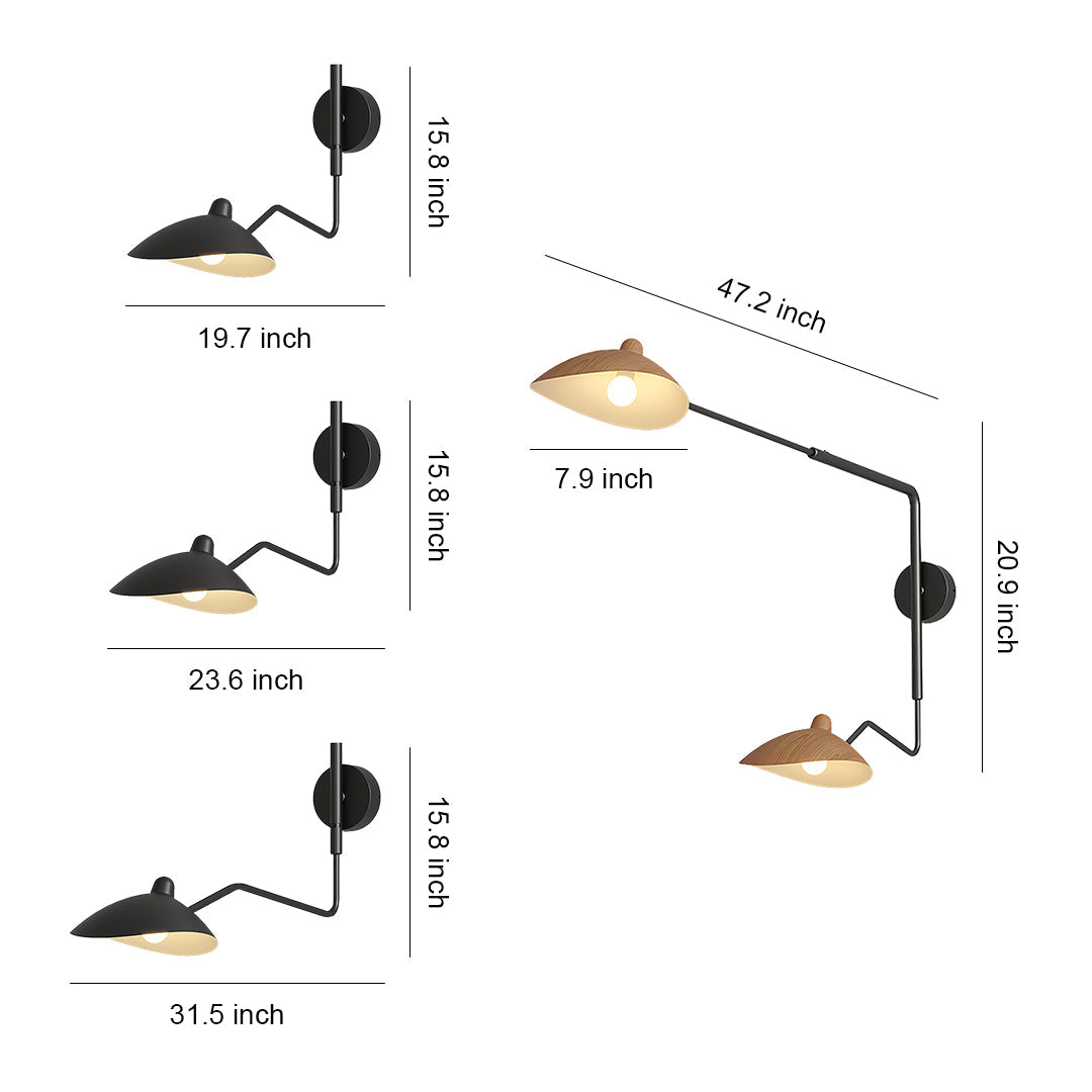 Swing Arm Wall Light Contemporary Industrial Full Spectrum Lamp