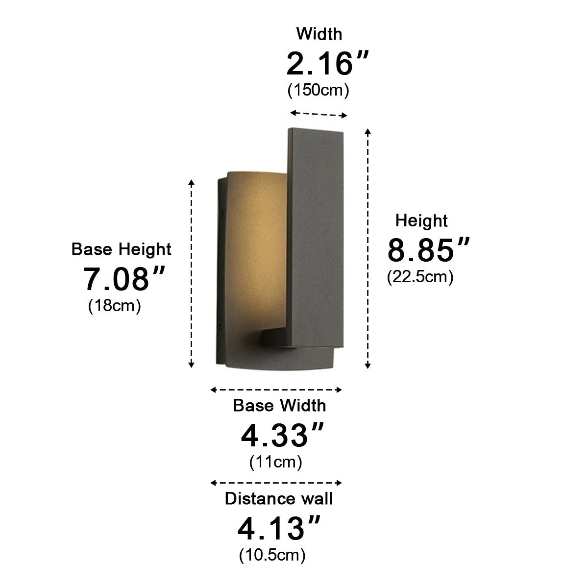 Dimmable Waterproof Rectangle Black LED Outdoor Wall Sconces