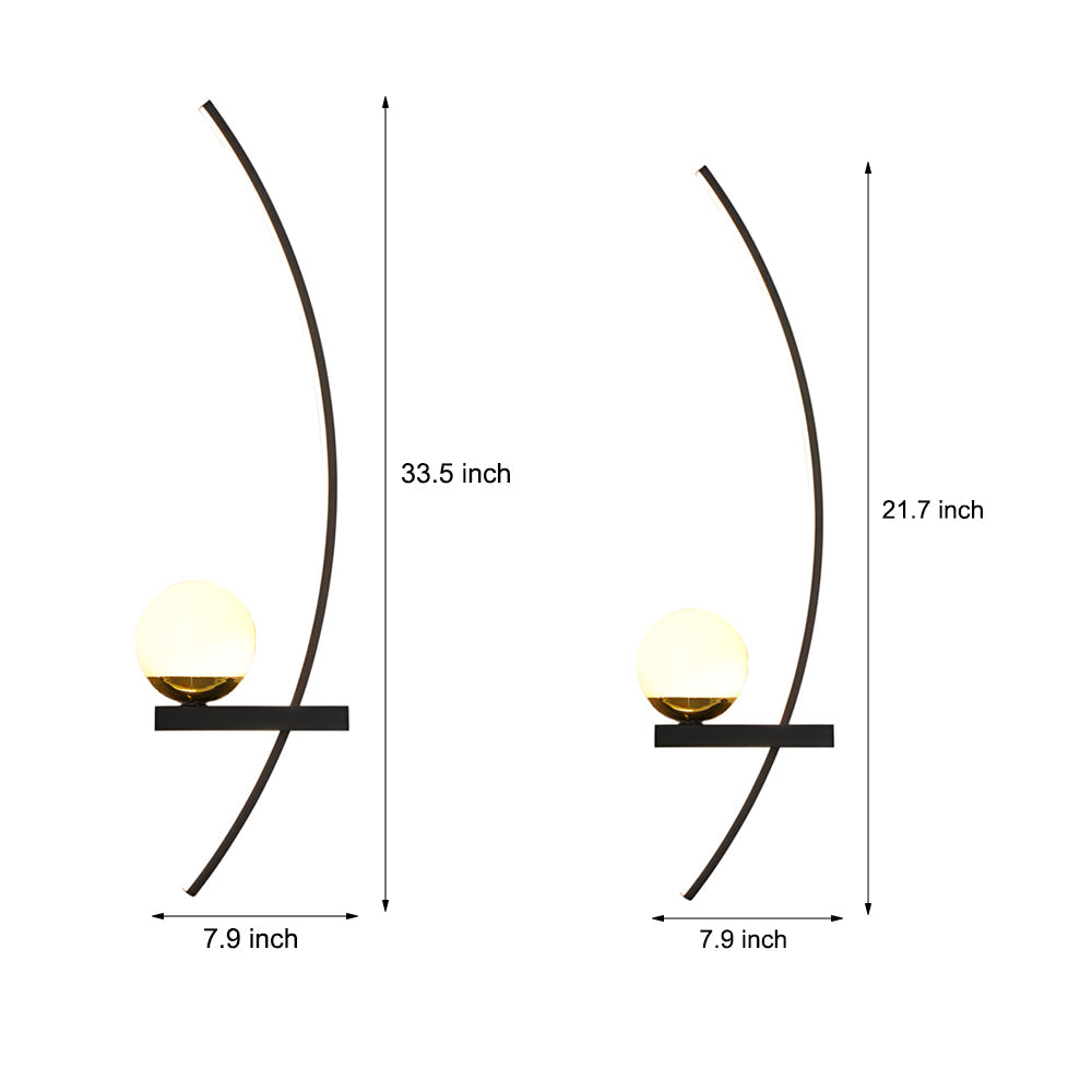 LED Curved Wall Light Modern Elegant Fixture for Home and Living Room