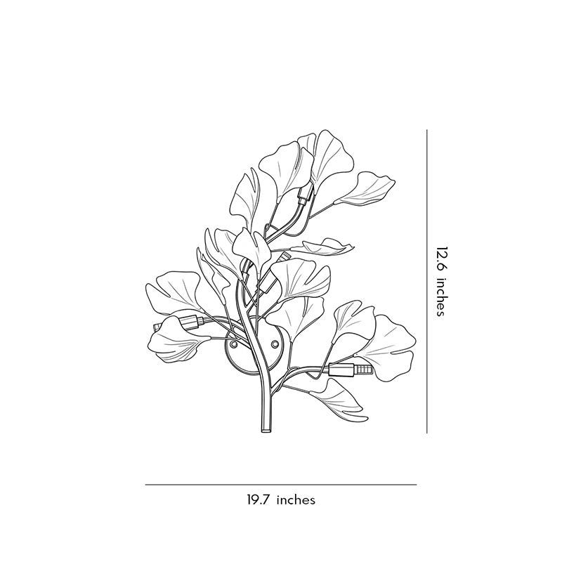 Ginkgo Wall Ligh Modern Gold Branch and Leaf Wall Light