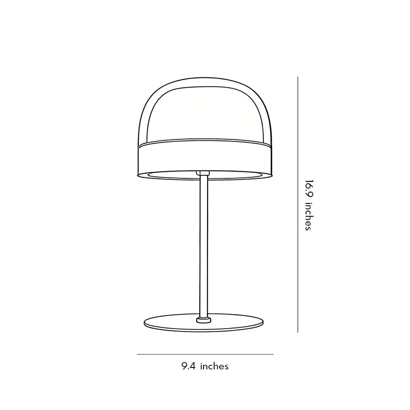 Glass Mushroom Table Lamp Dome-Shaped Ambient LED Light
