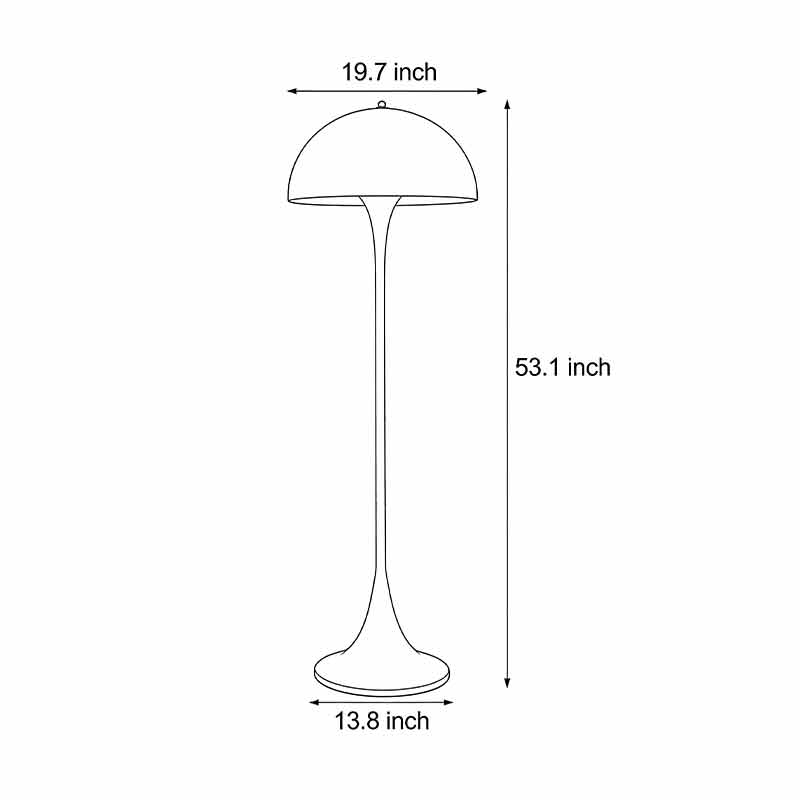 Mushroom Floor Lamp Modern White 3-Color Dimmable Dome Lamp