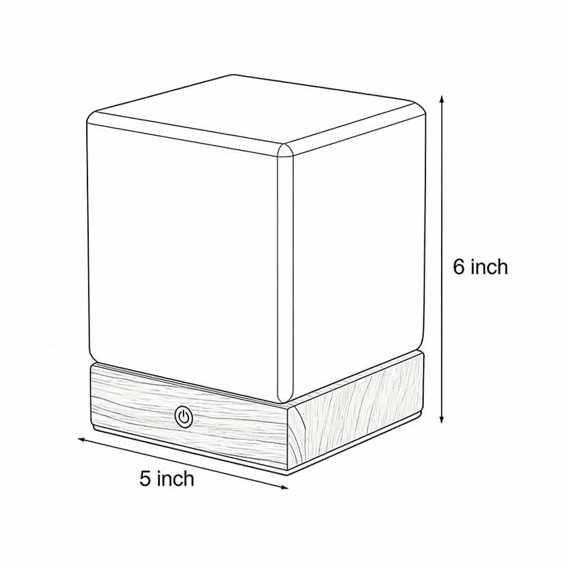Square Wood Lamp Mini Cube LED Ambient Table Lamp