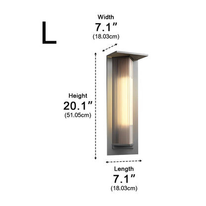 Sconce Vintage Lantern Wall Light - Black Aluminum and Glass Porch Lantern in 11.8 or 20.1 Inch Sizes, Solar or Hardwired, Single to 8-Pack