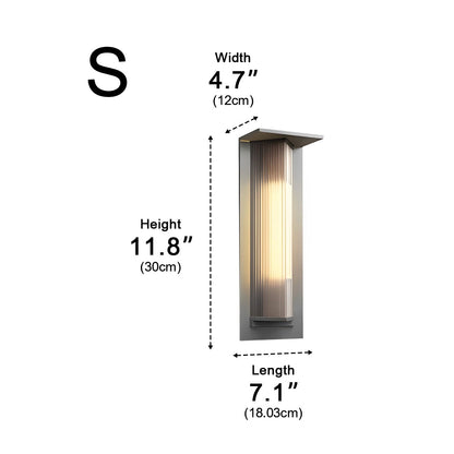 Sconce Vintage Lantern Wall Light - Black Aluminum and Glass Porch Lantern in 11.8 or 20.1 Inch Sizes, Solar or Hardwired, Single to 8-Pack