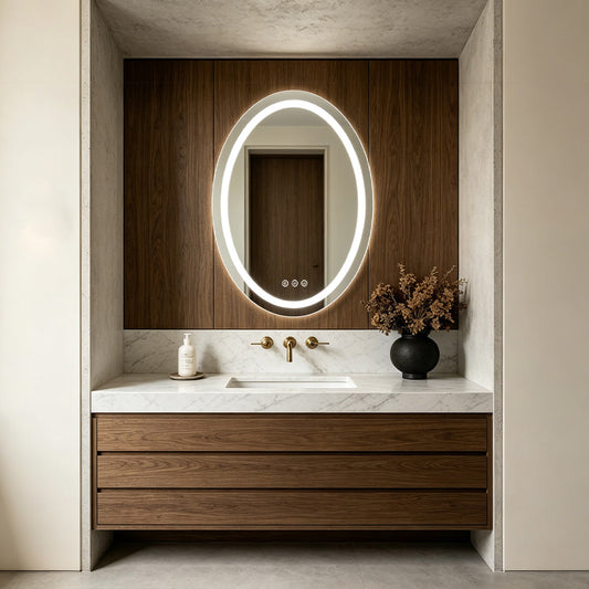 Bathroom Lighted Vanity Mirrors LED Oval Multifunctional Light