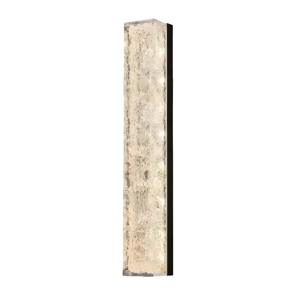 Modern Brass LED Wall Sconces Rectangle Wall Light in Ice Resin