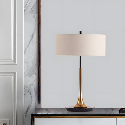 Fabric Table Lamp Elegant Modern Metal LED Bulbs Light