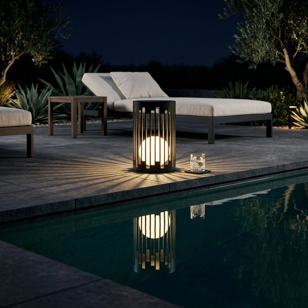 Outdoor Lantern - Black Metal and White PE Garden Light with E27 or Solar Power, Remote Three Color Light and 11.8 to 19.7 Inch Sizes