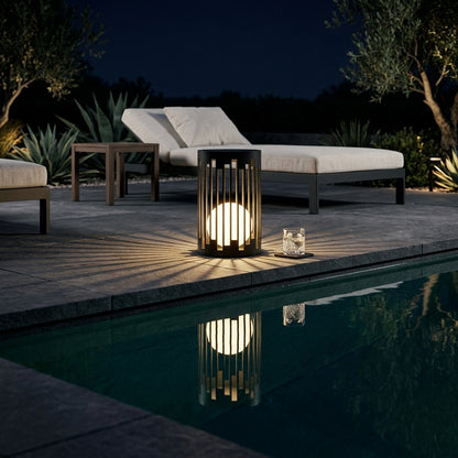 Outdoor Lantern - Black Metal and White PE Garden Light with E27 or Solar Power, Remote Three Color Light and 11.8 to 19.7 Inch Sizes