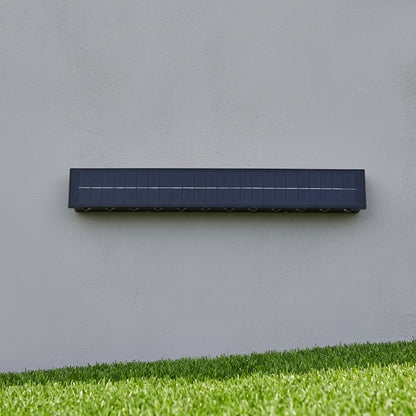 Washer Solar Modern Wall Light - Black Stainless Steel Sconce from 4 to 20 LEDs, Solar or Hardwired, in Warm, Cool or Colorful Light