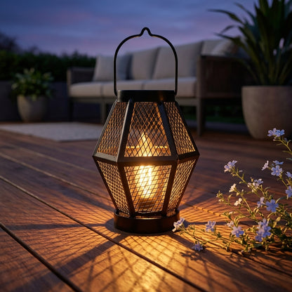 Landscape Lantern Lamp - Black Iron Mesh Solar Light with 0.5W LED and IP65 Rating, in Packs of Two to Forty for Garden, Patio and Borders
