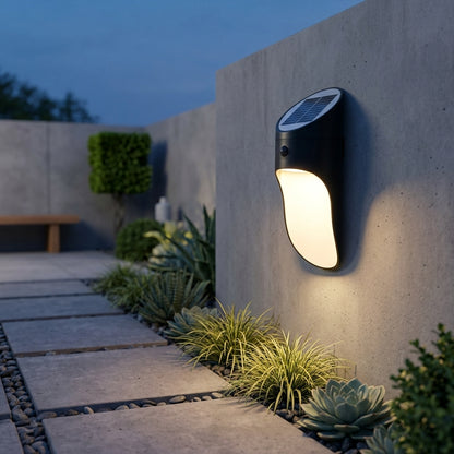 Porch Solar Modern Wall Light - ABS Farmhouse Sconce in Gray, Black or White with Cool or Warm White LED for Courtyard, Patio and Doorways