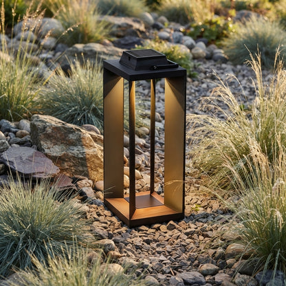 Solar Lantern - Stainless Steel and PC Portable Lamp in 13.8 or 21.7 Inch Heights with 3W Warm LED, 10000mAh Battery and IP54 Rating