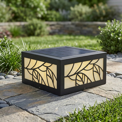 Deck Modern Square Post Light - Imitation Marble and Stainless Steel Column in 12.6, 16.5, 20.5 and 24.4 Inch Sizes, Solar or Hardwired