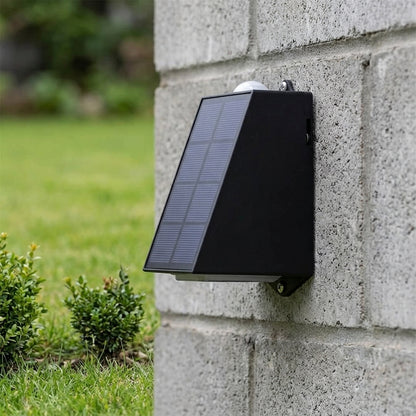 Solar Fence Wall Light - Black Die-cast Aluminum Single-Pack Minimalist Sconce with Warm LED Glow for Courtyard, Patio and Porch Fencing