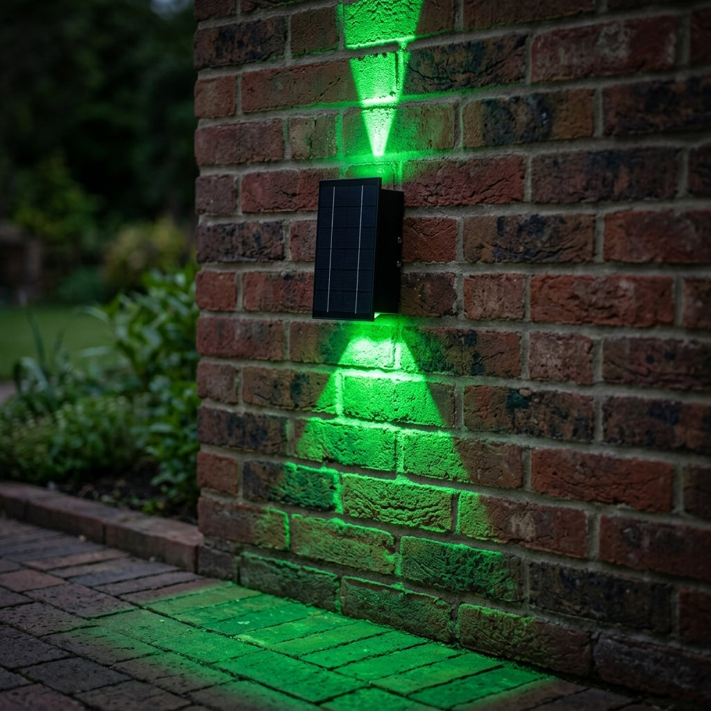 Washer Solar Modern Wall Light - Black Stainless Steel Up, Down or Up and Down Beam Sconce in Warm, Cool White or RGB for Patio Walls