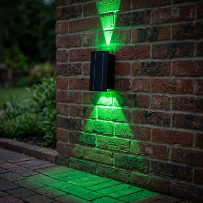 Washer Solar Modern Wall Light - Black Stainless Steel Up, Down or Up and Down Beam Sconce in Warm, Cool White or RGB for Patio Walls