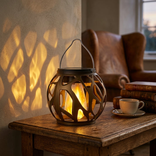 Solar Hanging Flame Lanterns - Weather-Resistant Flickering LED Lanterns in 1, 2 or 4 Packs for Tree Branches, Shepherd's Hooks and Pergolas