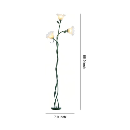 Flower Floor Lamps French Country Style Green Artistic Iron Lamp