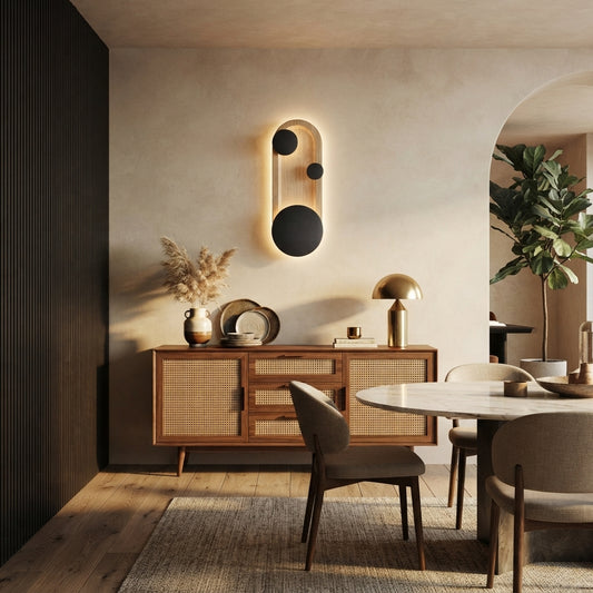 Wall Art Light - Iron and Acrylic Diffused Sconce in Oval or Round Shapes with Warm White, White and 3000K to 6000K Three-Step Dimming