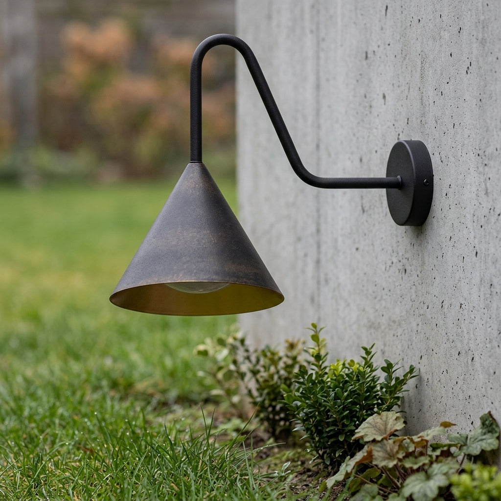 Solar Modern Wall Sconce - Minimalist Acrylic and Metal Light in Gray Black or Gold, 9.84 to 17.8 Inch Diameters, for Courtyard and Patio