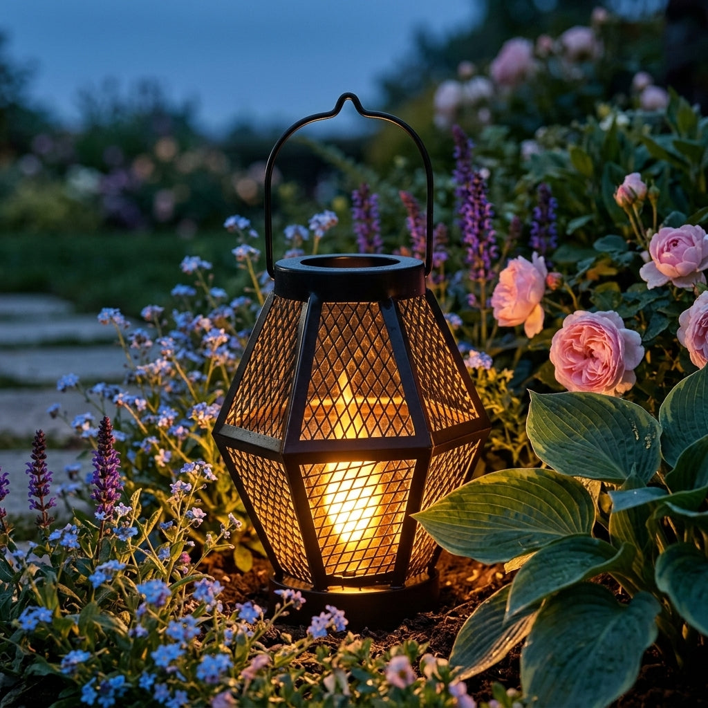 Landscape Lantern Lamp - Black Iron Mesh Solar Light with 0.5W LED and IP65 Rating, in Packs of Two to Forty for Garden, Patio and Borders