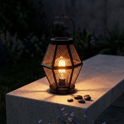 Landscape Lantern Lamp - Black Iron Mesh Solar Light with 0.5W LED and IP65 Rating, in Packs of Two to Forty for Garden, Patio and Borders