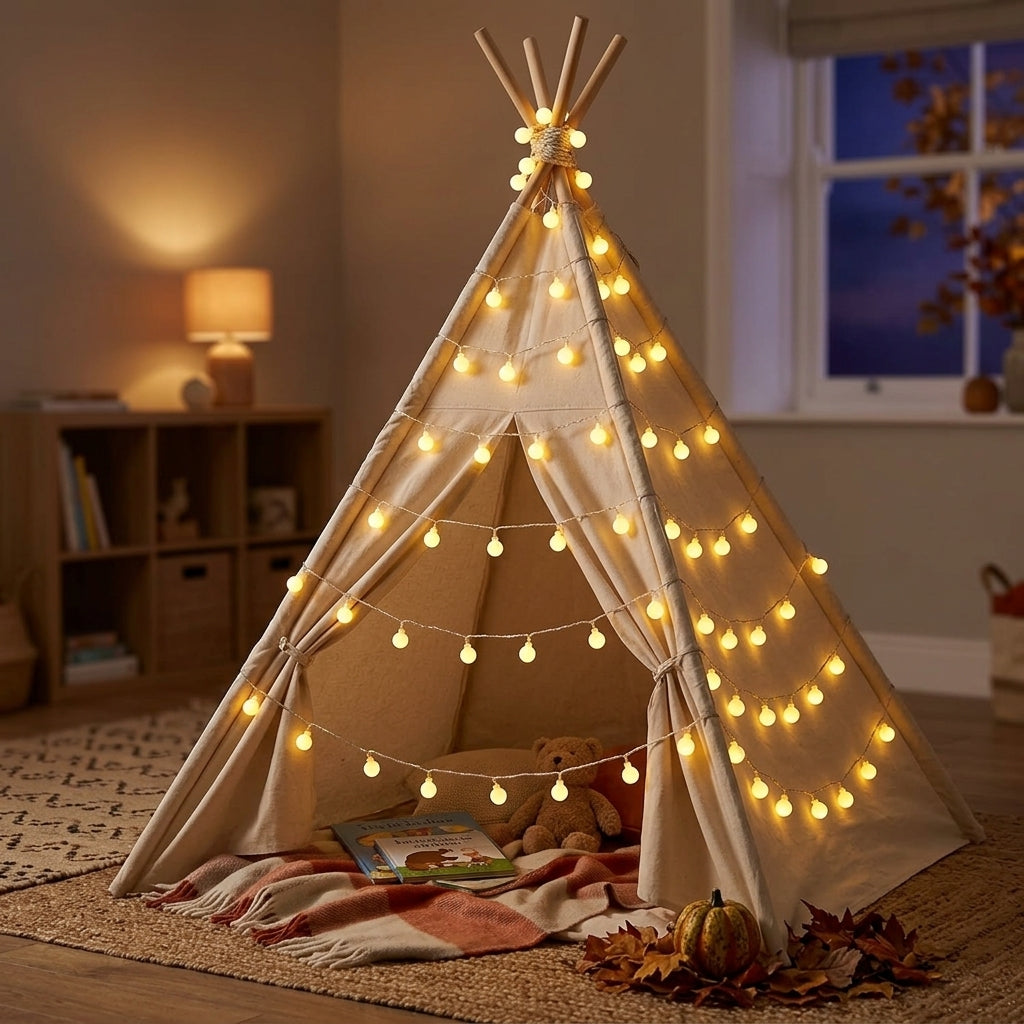 Globe LED String Lights - Frosted Globe Bulbs on Flexible Shape-Holding Wire with USB or Battery Power for Bedroom Walls and Patios