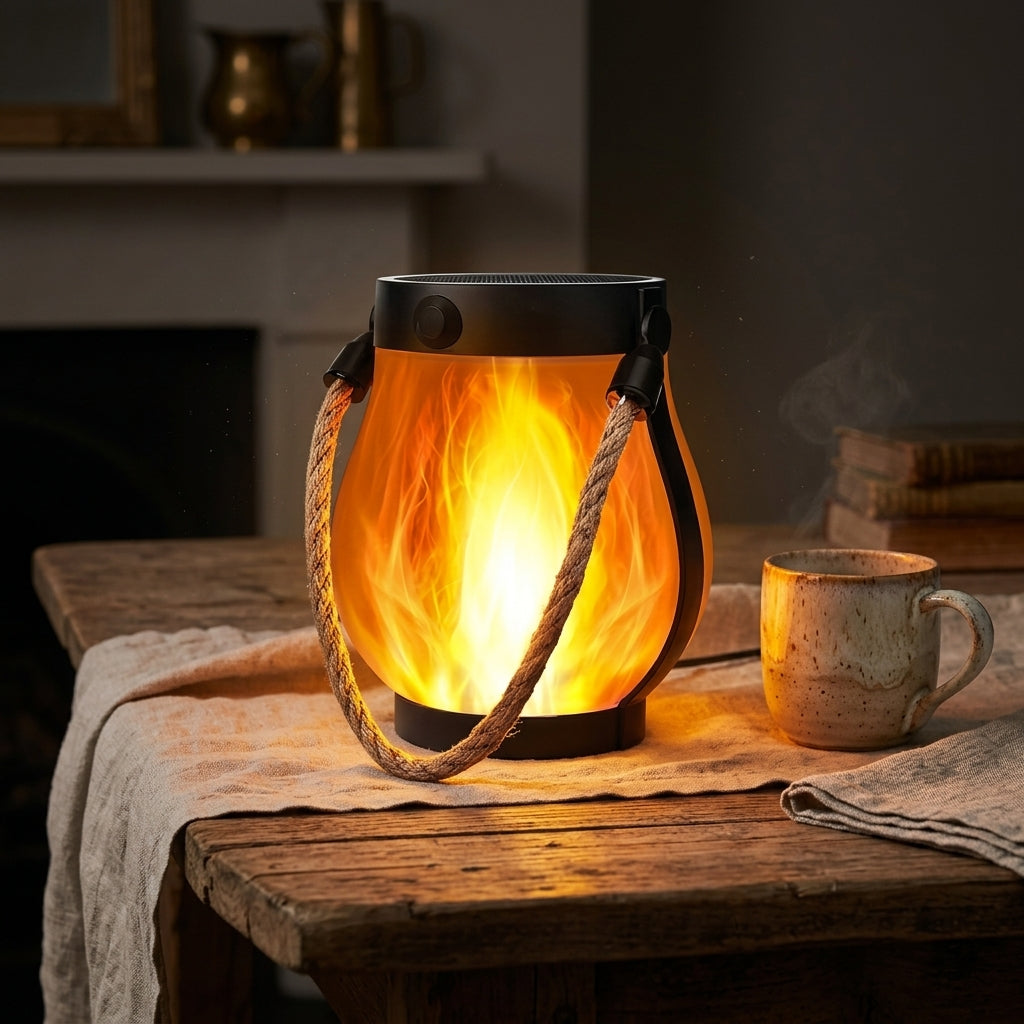 Solar Camping Lantern - 800 Lumen White Light and Flame Mode with 1200mAh Battery, USB Charging and IPX4 Build for Tents and Power Cuts