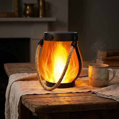 Solar Camping Lantern - 800 Lumen White Light and Flame Mode with 1200mAh Battery, USB Charging and IPX4 Build for Tents and Power Cuts