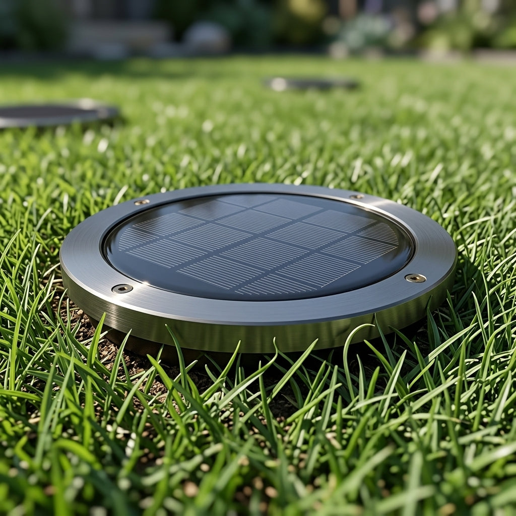 Modern Landscape Light - Gray Die-cast Aluminum and Glass Fixture with Base or Ground Insert Mount, Solar or Hardwired, for Courtyards