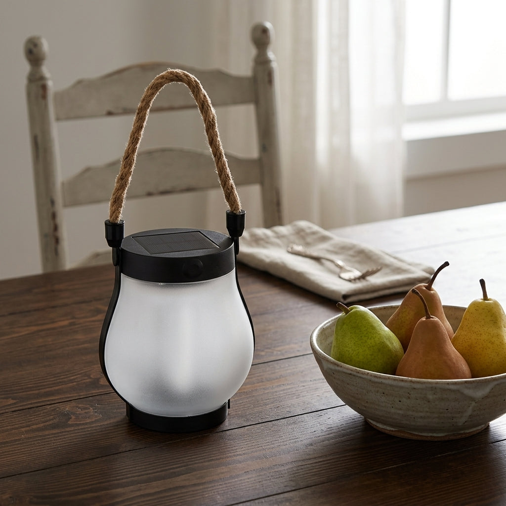Solar Flame Camping Lantern - 22 LED Flame Effect Light with Solar and USB Charging and IPX4 Rating for Camping, Patio and Power Cuts