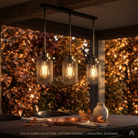 Industrial Iron Cage Pendant Light - Powder-Coated Open Cage Shade with E27 Base and Slim Cord for Kitchen Islands, Dining Rooms and Cafes
