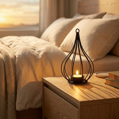 Flickering Solar Candle Lanterns - Glazed Panel Lanterns in 2 or 4 Packs with Cordless Solar Dusk Lighting for Garden Tables and Paths