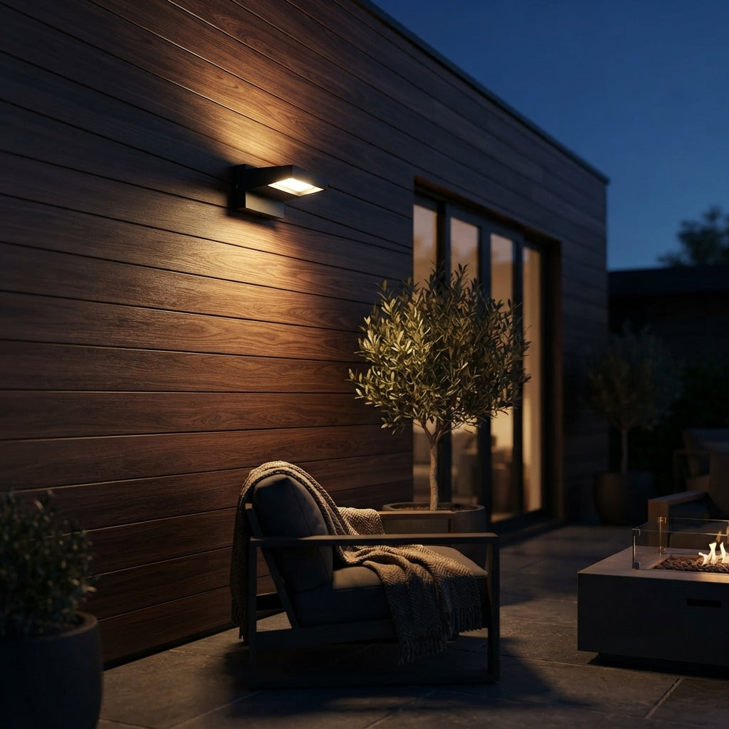 Outdoor Wall Washer Light - 24W Dual-Color Black Aluminum Spotlight with a 360 Degree Rotatable Head and IP65 Rating for Gardens