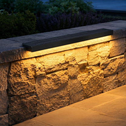 Washer Modern Solar Wall Light - Aluminum and Glass Linear Wall Washer in 6.8, 19.7 and 39.1 Inch Sizes with Yellow or Warm White LEDs
