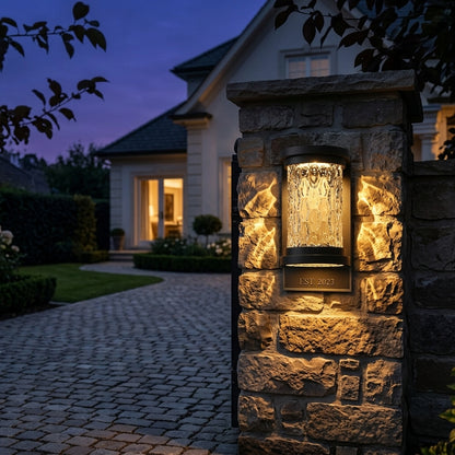 Porch Modern Wall Light - Black Stainless Steel and Glass Sconce with Down or Up and Down Beams at 8.27 or 11.02 Inches, Solar or Hardwired