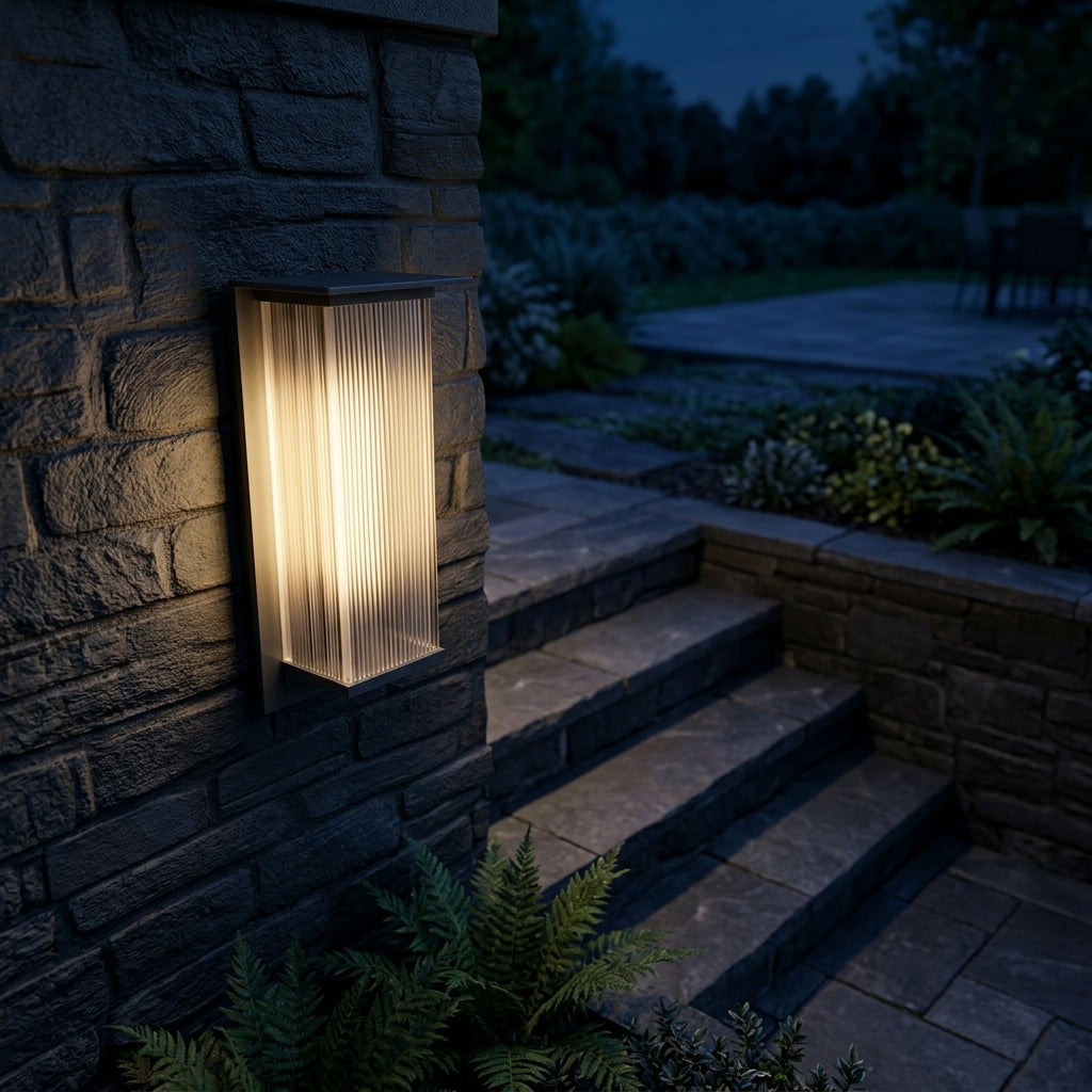 Porch Sconce Modern Wall Light - Industrial Acrylic and Metal Bar in 20.1, 26.8 or 47.2 Inch Lengths, Solar or Hardwired, for Entryways