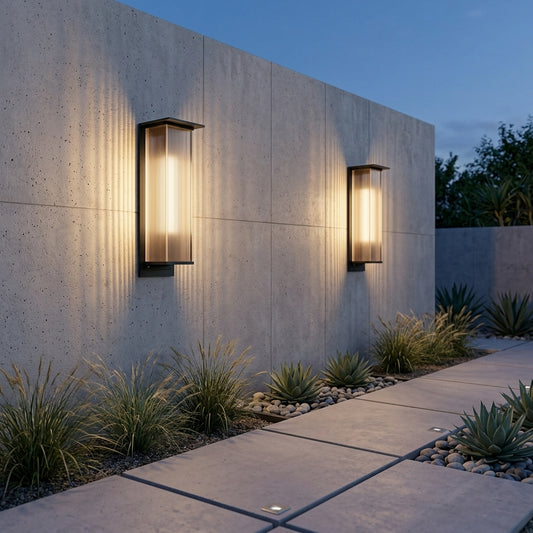 Porch Sconce Modern Wall Light - Industrial Acrylic and Metal Bar in 20.1, 26.8 or 47.2 Inch Lengths, Solar or Hardwired, for Entryways