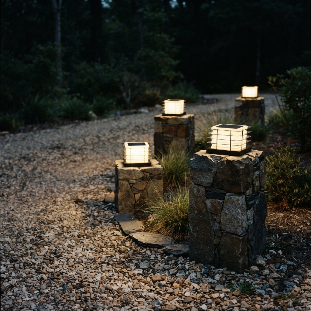 Fence Modern Square Post Light - Carbonized Steel and Acrylic Cap Light in Metal, Gray or Black Fence Finishes, Solar or Hardwired