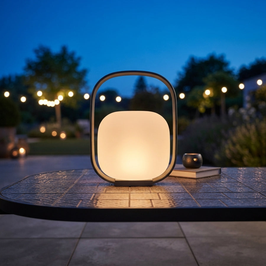 Portable Solar Lantern - Stainless Steel and Acrylic Lantern in 12.2 and 16.1 Inch Widths with Solar or Battery Power and IP65 Sealing