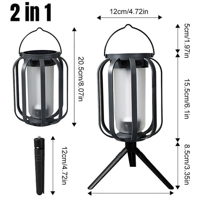 Solar Flame Camping Lantern - 22 LED Flame Effect Light with Solar and USB Charging and IPX4 Rating for Camping, Patio and Power Cuts