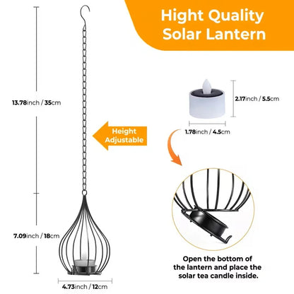 Flickering Solar Candle Lanterns - Glazed Panel Lanterns in 2 or 4 Packs with Cordless Solar Dusk Lighting for Garden Tables and Paths