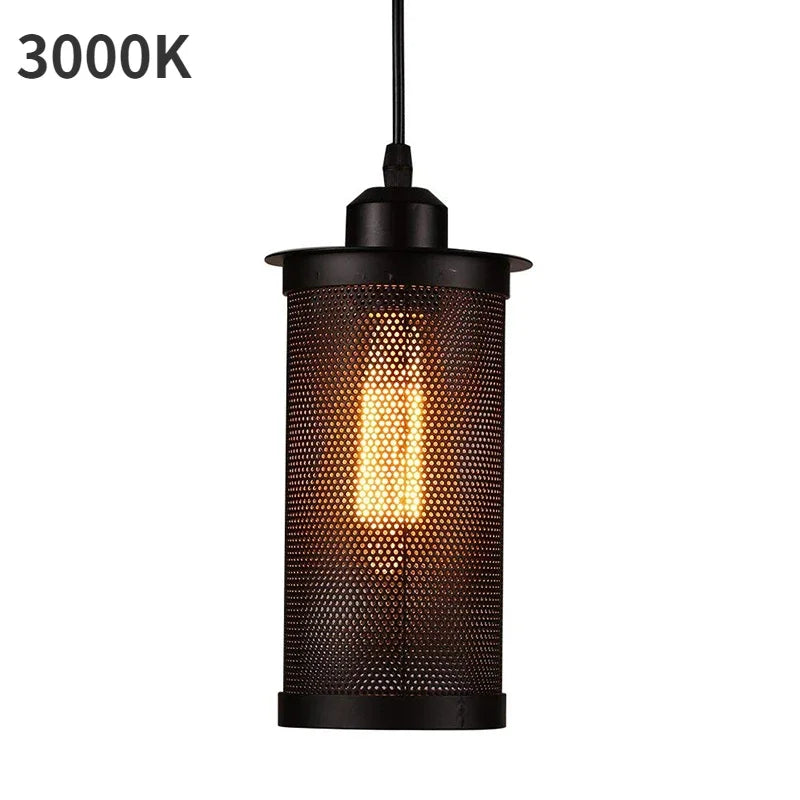 Industrial Barbed Wire Pendant Light - Twisted Metal Cage with E27 Base and 1.2m Drop for Stairwells, Bars, Corridors and Covered Porches