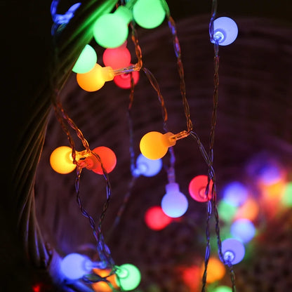 Globe LED String Lights - Frosted Globe Bulbs on Flexible Shape-Holding Wire with USB or Battery Power for Bedroom Walls and Patios