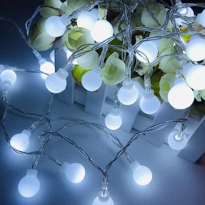 Globe LED String Lights - Frosted Globe Bulbs on Flexible Shape-Holding Wire with USB or Battery Power for Bedroom Walls and Patios
