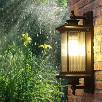 Traditional Solar Lantern Wall Light - Coffee Finish Aluminum and Acrylic Solar Sconce with Warm LED Glow for Patio, Porch and Entryways