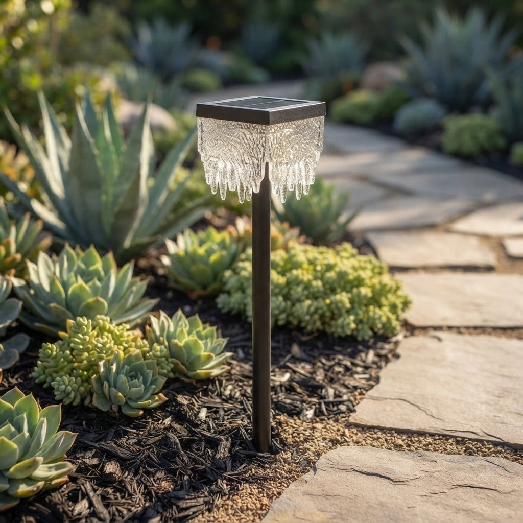Square Landscape Light - Black Acrylic and Stainless Steel Ground Light for Courtyard and Patio Beds, Sold Single or in 2 to 8-Pack Sets