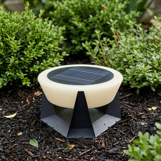 Modern Round Post Light - Black or White Metal and PC Lantern from 7 to 13 Inch Diameter, Solar or Hardwired, for Courtyard and Patio Posts